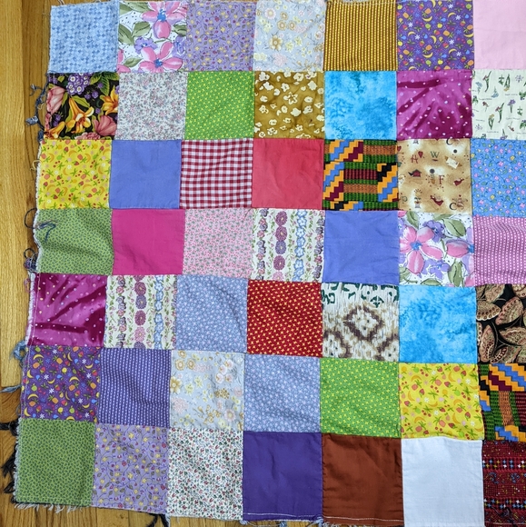 Frayed Denim Quilt made from recycled jeans, upcycled, patchwork, reversible